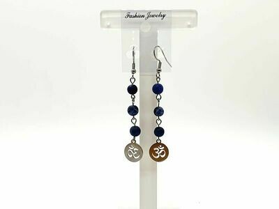 Boucle d'oreille sodalite matte 6 mm