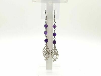 Boucle d'oreille améthyste facettée 6 mm
