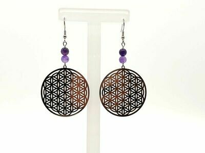 Boucle d'oreille Améthyste facettée 6 mm