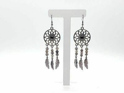 Boucles d'oreilles Labradorite 4 mm