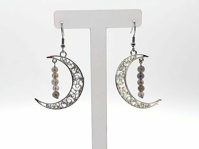 Boucles d&#39;oreilles Labradorite 4 mm