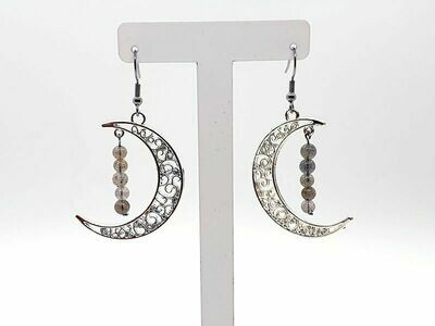 Boucles d&#39;oreilles Labradorite 4 mm