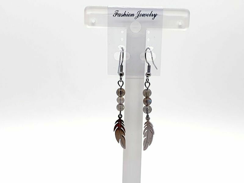 Boucles d&#39;oreilles Labradorite 4 mm