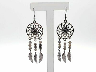 Boucles d&#39;oreilles Labradorite 4 mm