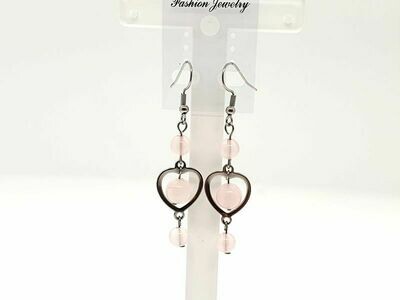 Boucles d&#39;oreilles Quartz rose 6 mm et 8 mm