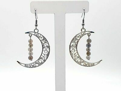 Boucles d'oreilles Labradorite 4 mm
