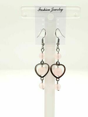 Boucles d'oreilles Quartz rose 6 mm et 8 mm