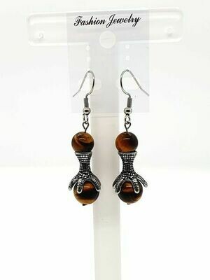 Boucles d&#39;oreilles œil de tigre 8 et 10 mm