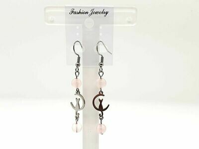 Boucles d'oreilles Quartz rose 6 mm