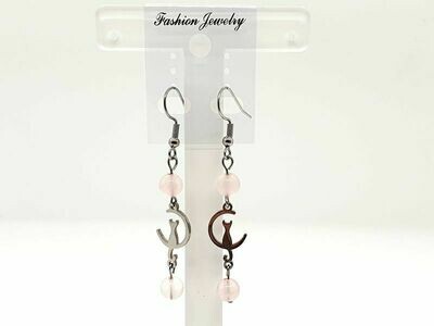 Boucles d&#39;oreilles Quartz rose 6 mm