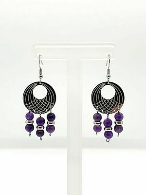 Boucle d'oreille améthyste 6 mm