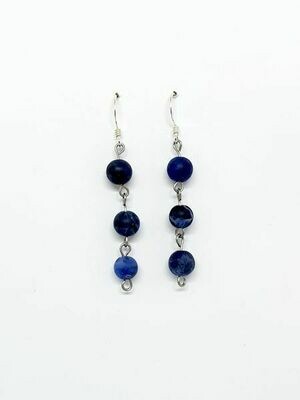 Boucles d&#39;oreilles sodalite matte 6 mm