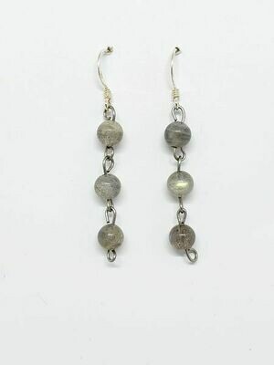 Boucles d'oreilles Labradorite 6 mm