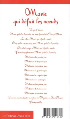 Livret neuvaine Marie qui défait les nœuds