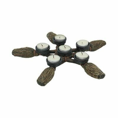 Bougeoir Balais en forme de pentagramme 34 cm