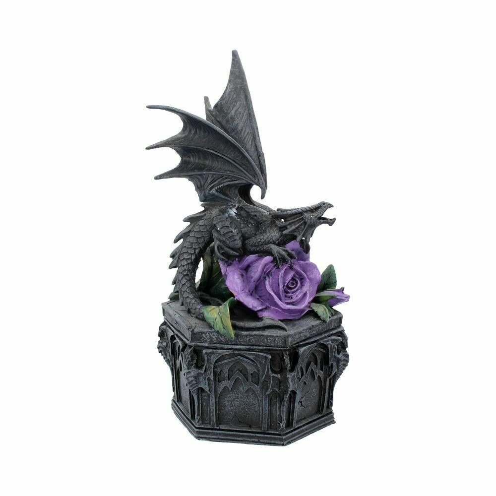 Boîte à bijoux dragon et rose 25 cm