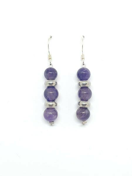 Boucles d&#39;oreilles améthyste, 6 mm
