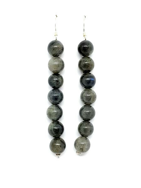 Boucles d&#39;oreilles Labradorite, 8 mm