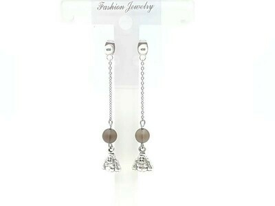 Boucles d&#39;oreilles Quartz fumé mat, 6 mm