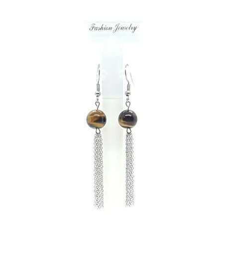Boucles d&#39;oreilles oeil de tigre