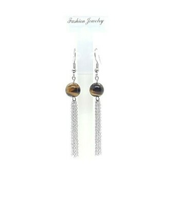 Boucles d&#39;oreilles oeil de tigre