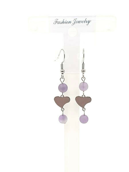 Boucles d&#39;oreilles améthyste matte 6 mm
