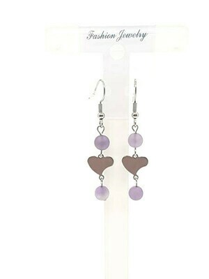 Boucles d&#39;oreilles améthyste matte 6 mm