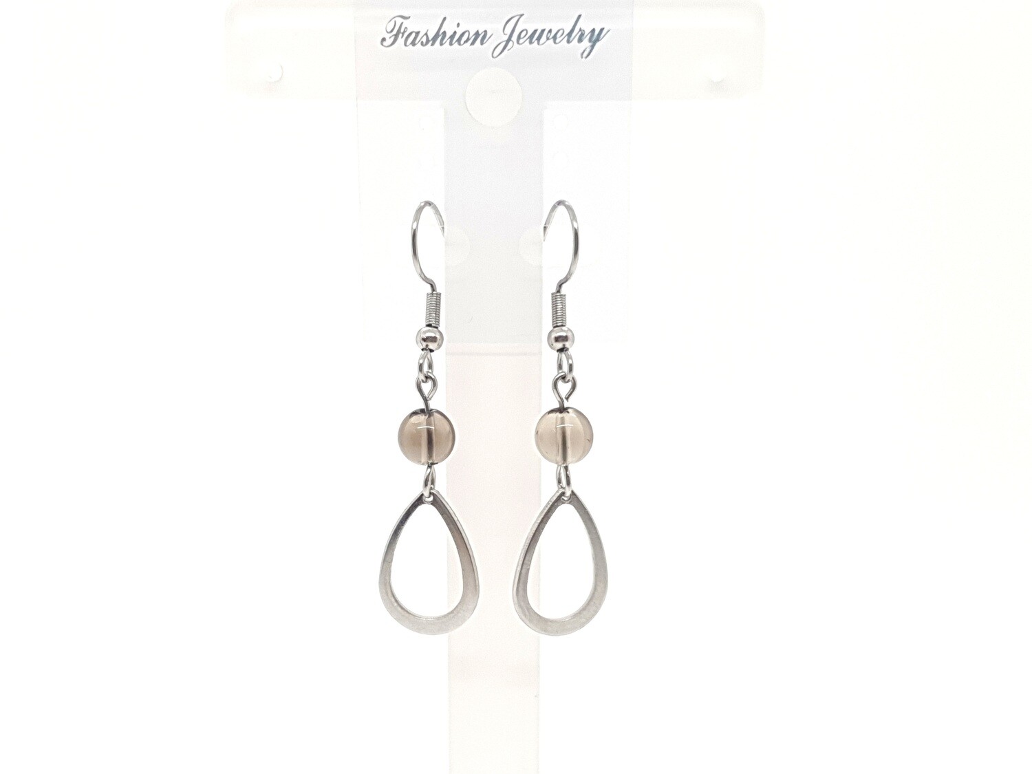 Boucles d&#39;oreilles Quartz fumé mat, 6 mm