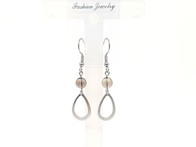 Boucles d&#39;oreilles Quartz fumé mat, 6 mm