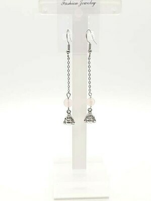 Boucles d&#39;oreilles Quartz rose, 6 mm