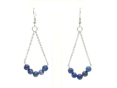 Boucles d&#39;oreilles lapis-lazuli, 6 mm