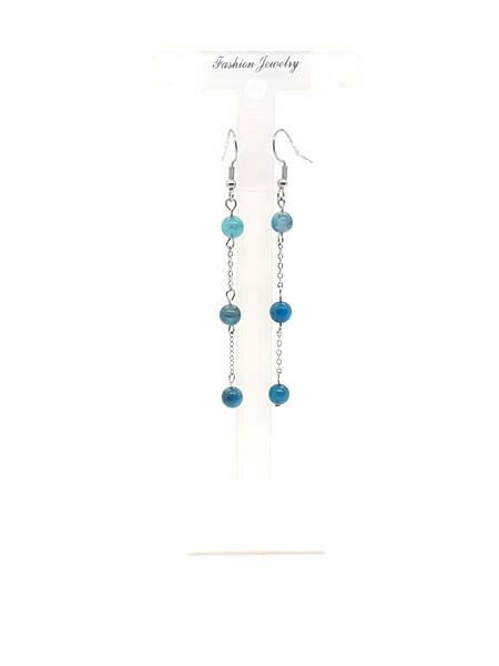 Boucles d&#39;oreilles apatite bleue, 6 mm