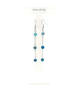 Boucles d&#39;oreilles apatite bleue, 6 mm