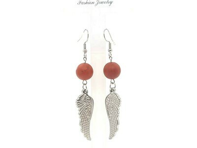 Boucles d'oreilles Jaspe rouge mat, 12 mm