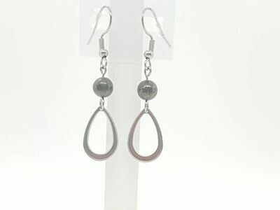 Boucle d'oreille Hématite, 6 mm