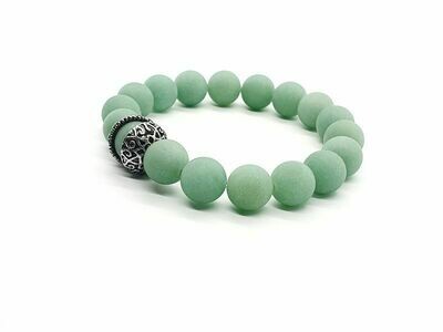 Bracelet Aventurine verte mate, 12 mm