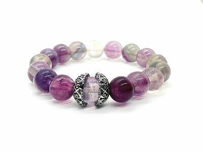 Bracelet Fluorite, 12 mm