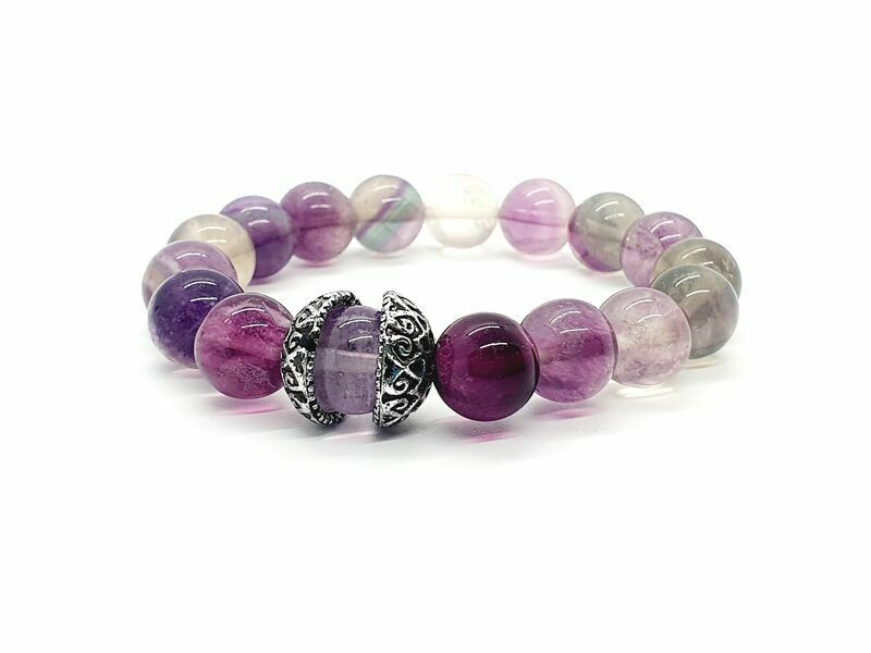 Bracelet Fluorite, 12 mm