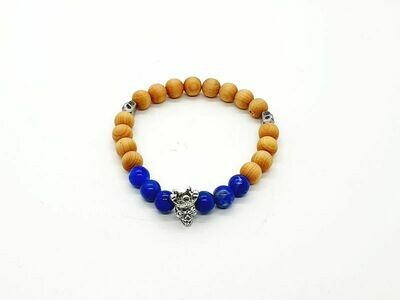 Bracelet Lapis Lazuli et mala de cèdre, 8 mm
