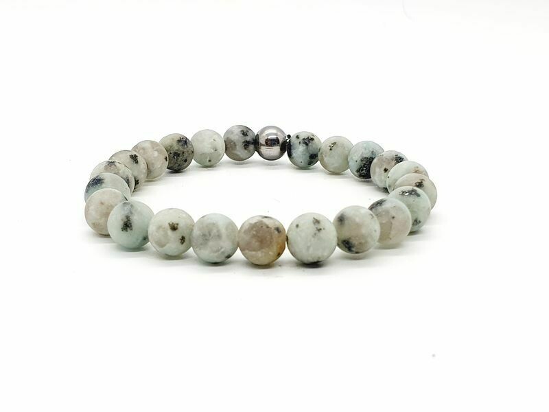 Bracelet Jaspe Kiwi mat, 8 mm