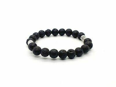 Bracelet  pierre de lave, 8 mm