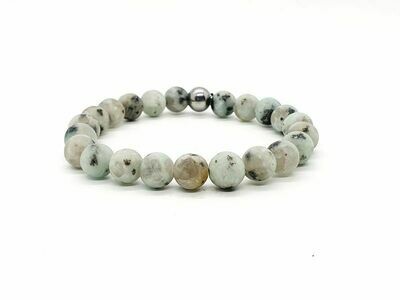 Bracelet Jaspe Kiwi mat, 8 mm