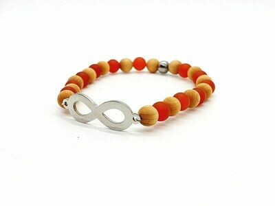 Bracelet Cornaline traitée mate, mala de cèdre
