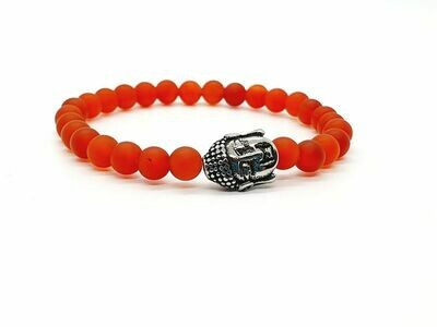 Bracelet Cornaline traitée mate, 6 mm