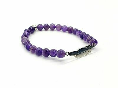 Bracelet Améthyste, 6 mm