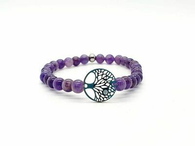 Bracelet Améthyste, 6 mm