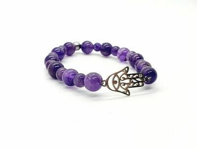 Bracelet Améthyste 6 mm et 8 mm