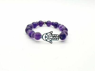 Bracelet Améthyste 6 mm et 8 mm
