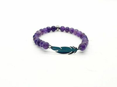 Bracelet Améthyste, 6 mm