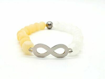 Bracelet Calcite jaune et Sélénite, 8 mm